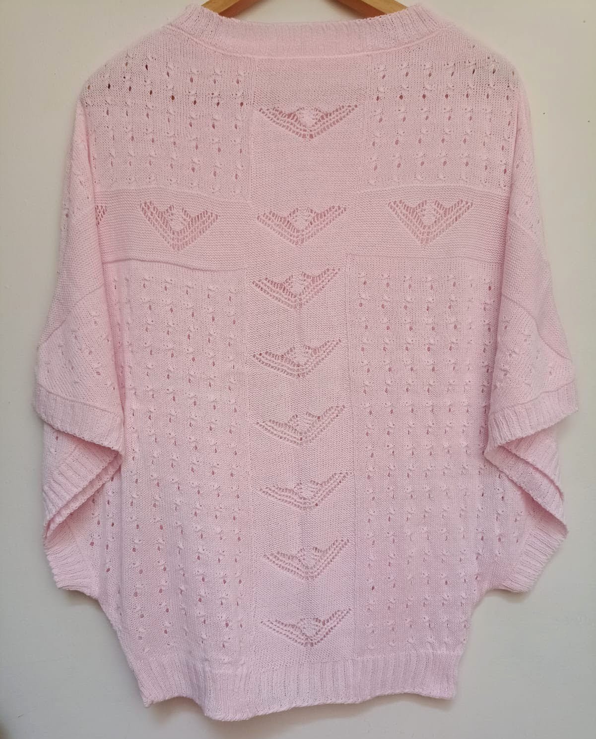 CHOMPA DE HILO MUJER MANDALAY KNITS ROSADO HEXAGONO - 1
