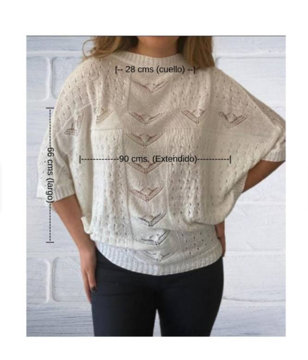 CHOMPA DE HILO MUJER MANDALAY KNITS ROSADO HEXAGONO - 3