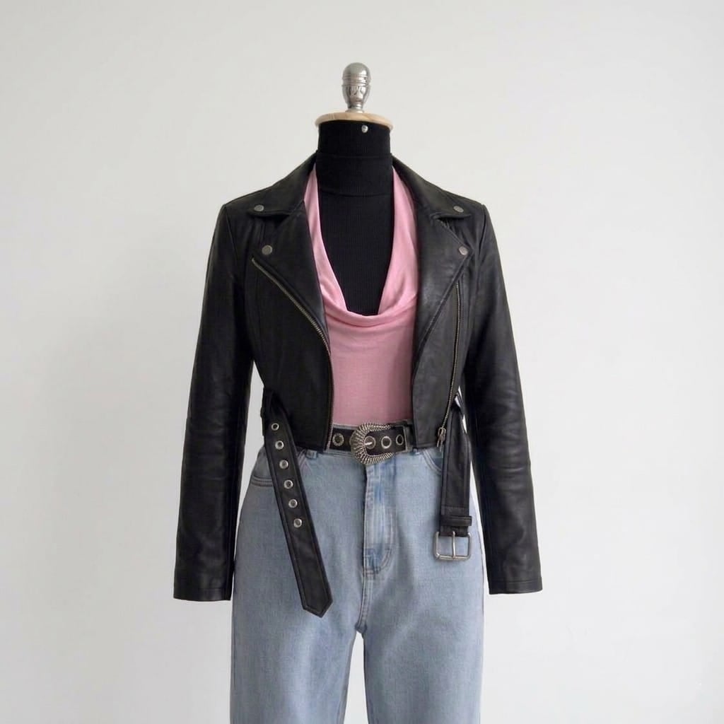 CASACA URBANA CON CORREA BIKER DE MUJER - 1