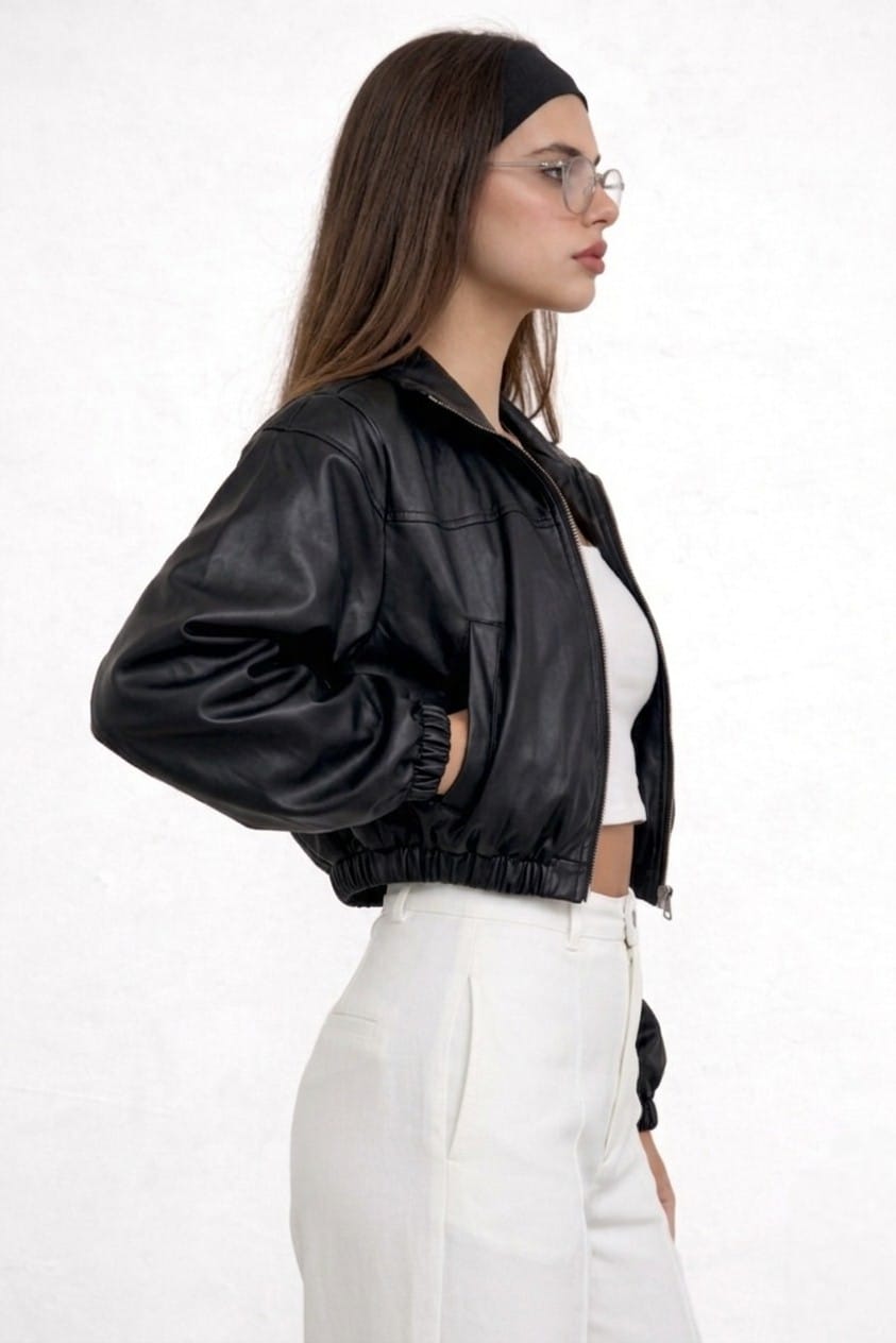 CASACA OVERSIZE CROPPED DE MUJER - 2