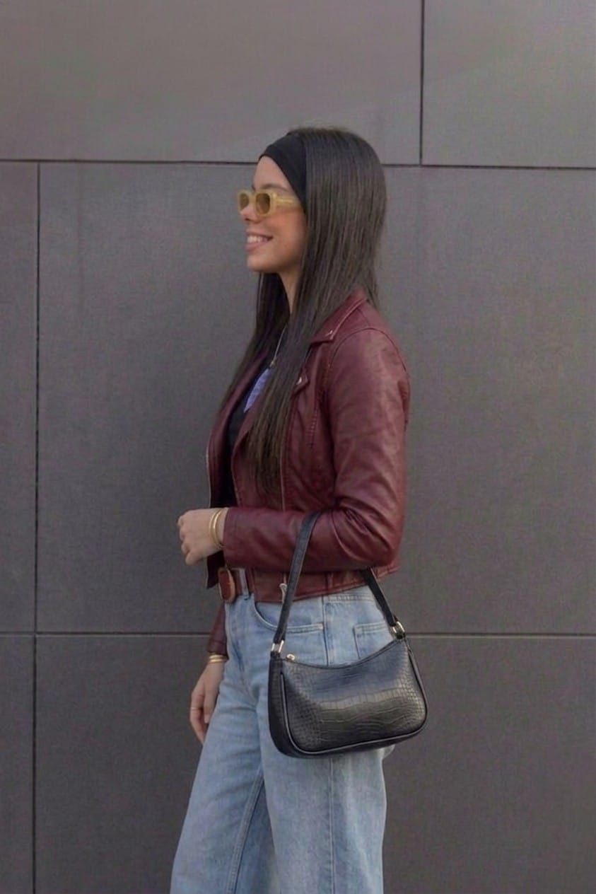 CASACA BIKER CUERINA  ESTILO MODERNO DE MUJER - 2