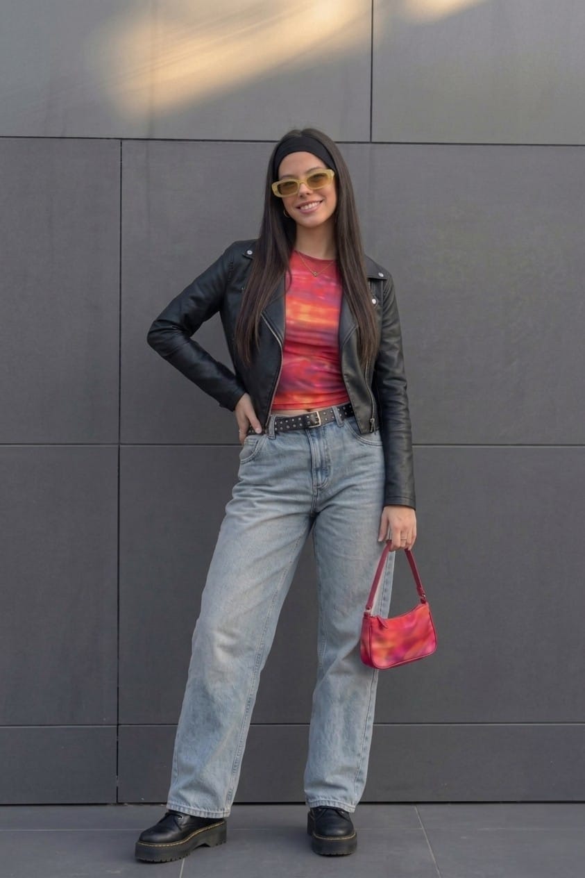 CASACA NEGRO BIKER CUERINA URBANA DE MUJER - 2