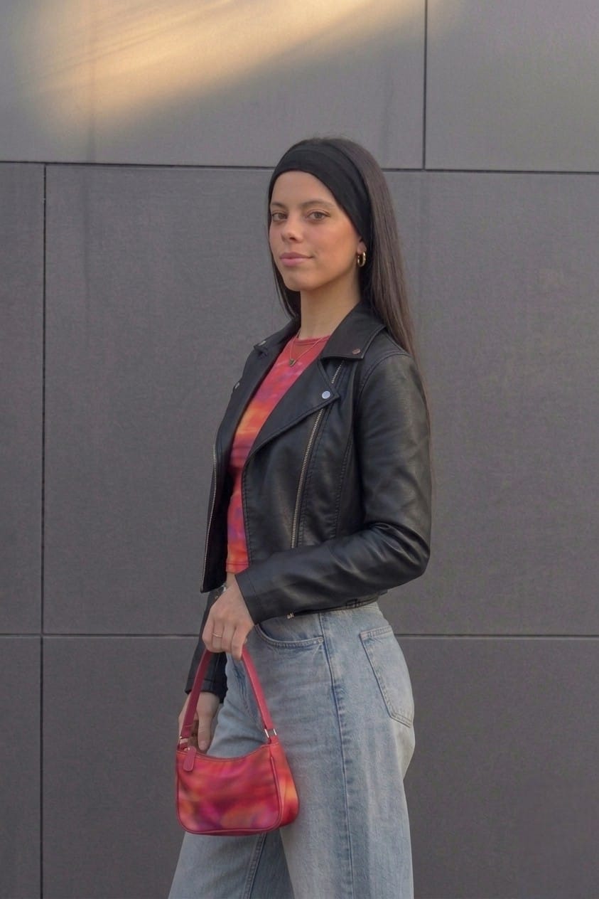 CASACA NEGRO BIKER CUERINA URBANA DE MUJER - 3