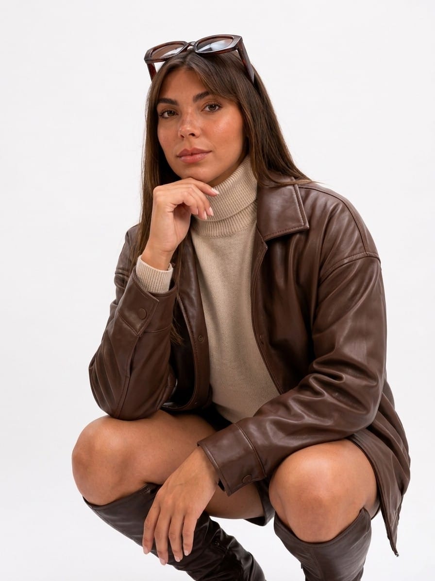 CASACA JACKET MARRON DE MUJER - 2