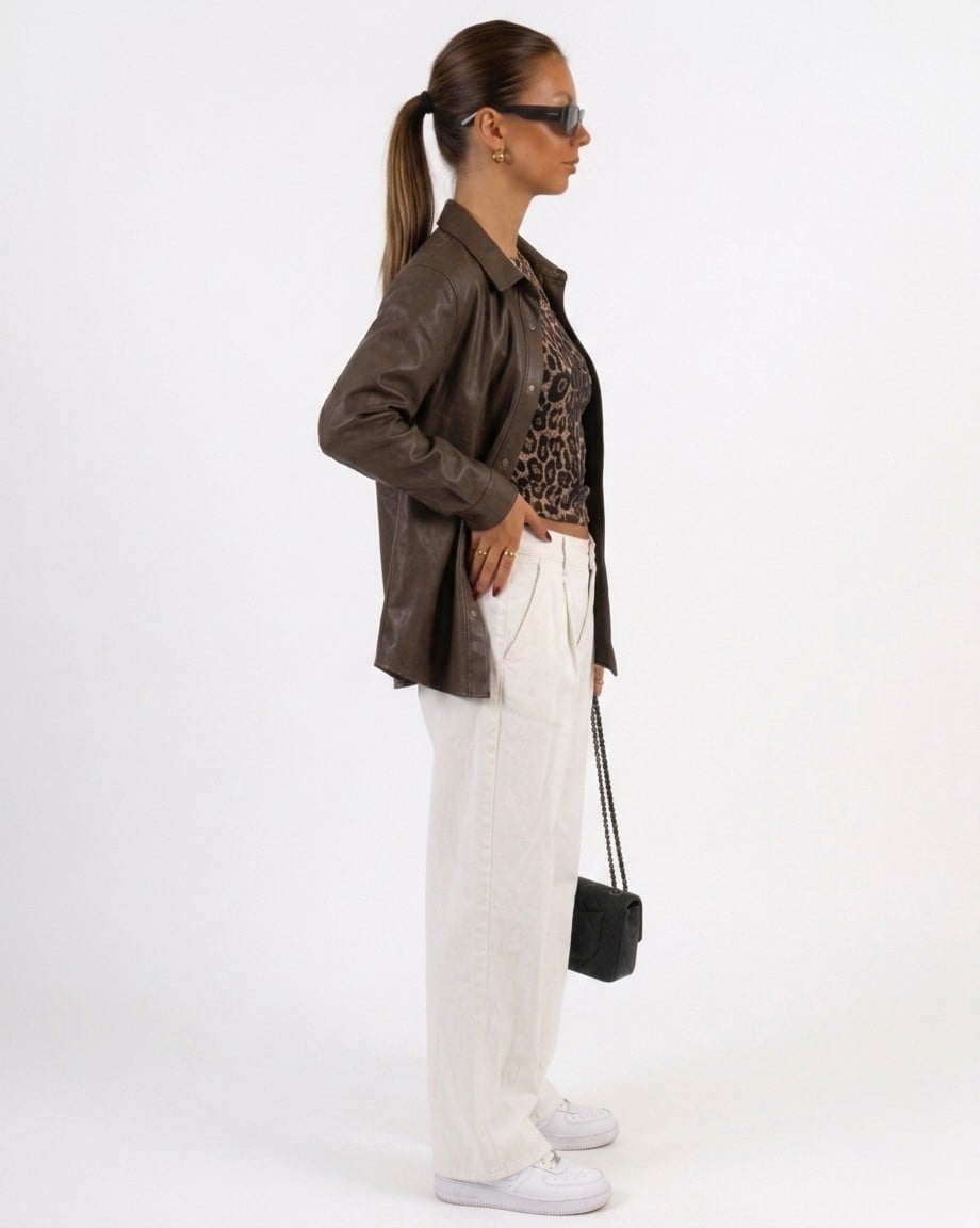 CAMISA OVERSIZE OTOÑO INVIERNO CUERINA DE MUJER - 2