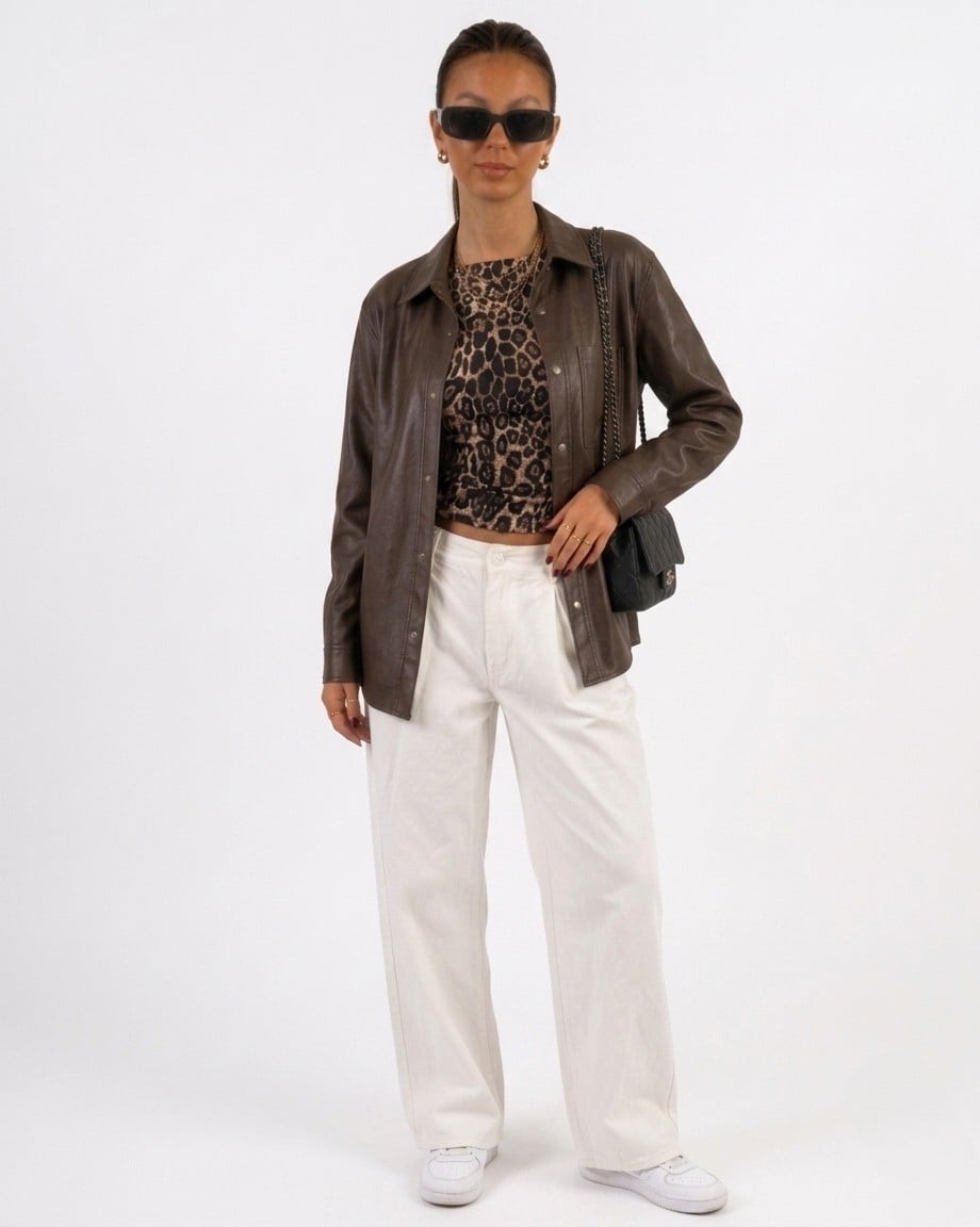 CAMISA OVERSIZE OTOÑO INVIERNO CUERINA DE MUJER - 3