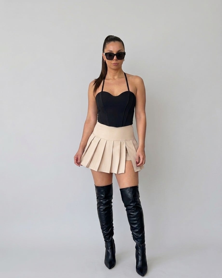 FALDA PLISADA CON SHORT INTERNO VIRAL DE MUJER - 1