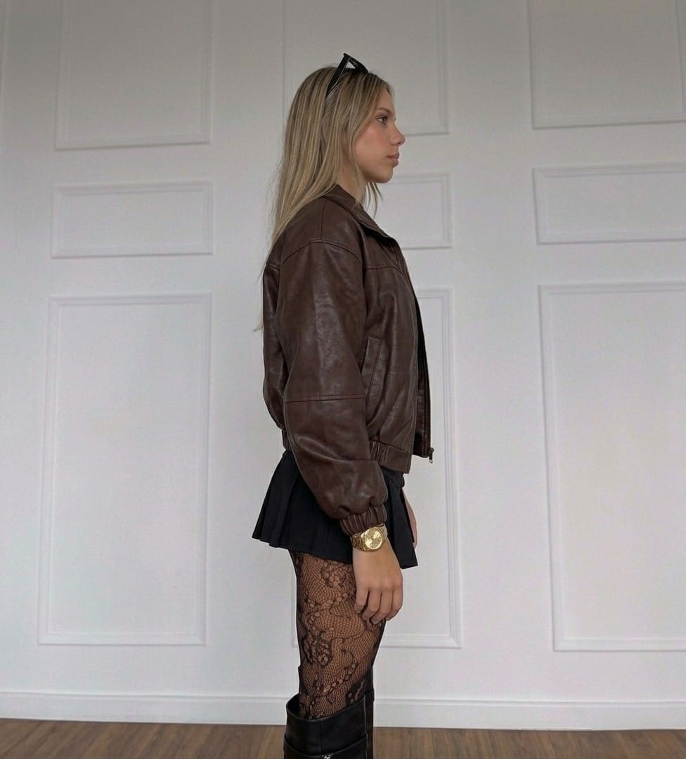 CASACA BOMBER CROP JUVENIL OVERSIZE - 2