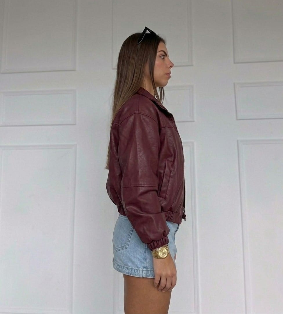 CASACA BOMBER CROP JUVENIL OVERSIZE - 2