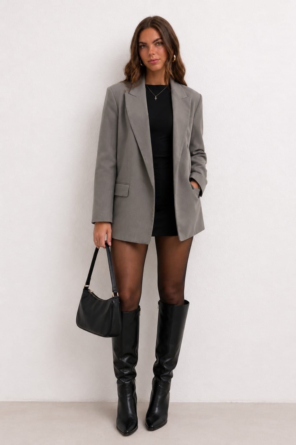BLAZER SASTRE OVERSIZE GRIS - 1