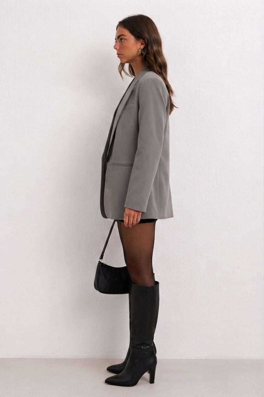 BLAZER SASTRE OVERSIZE GRIS - 3
