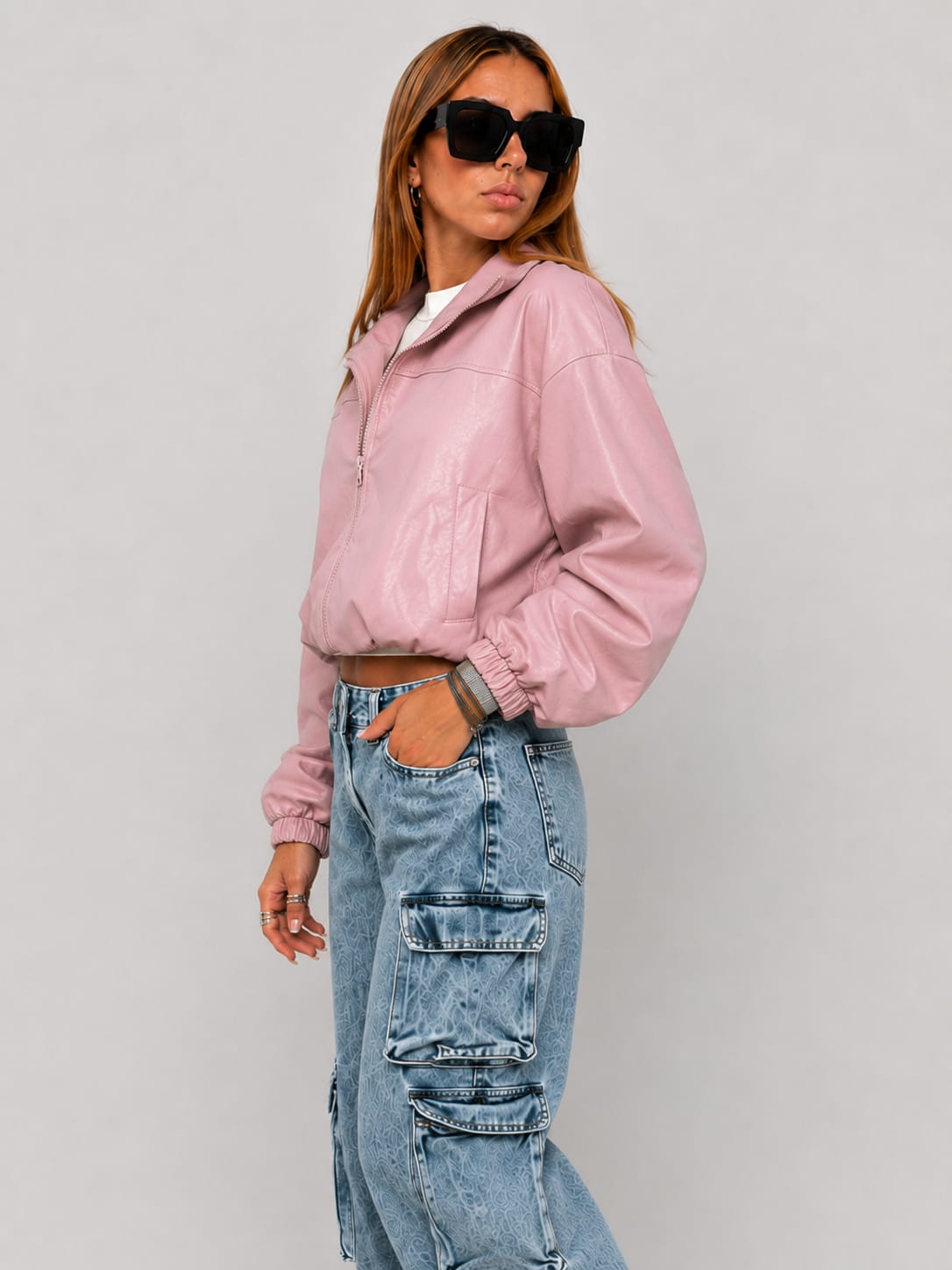 CASACA BOMBER OVERSIZE LOOK CASUAL PARA MUJER - 3