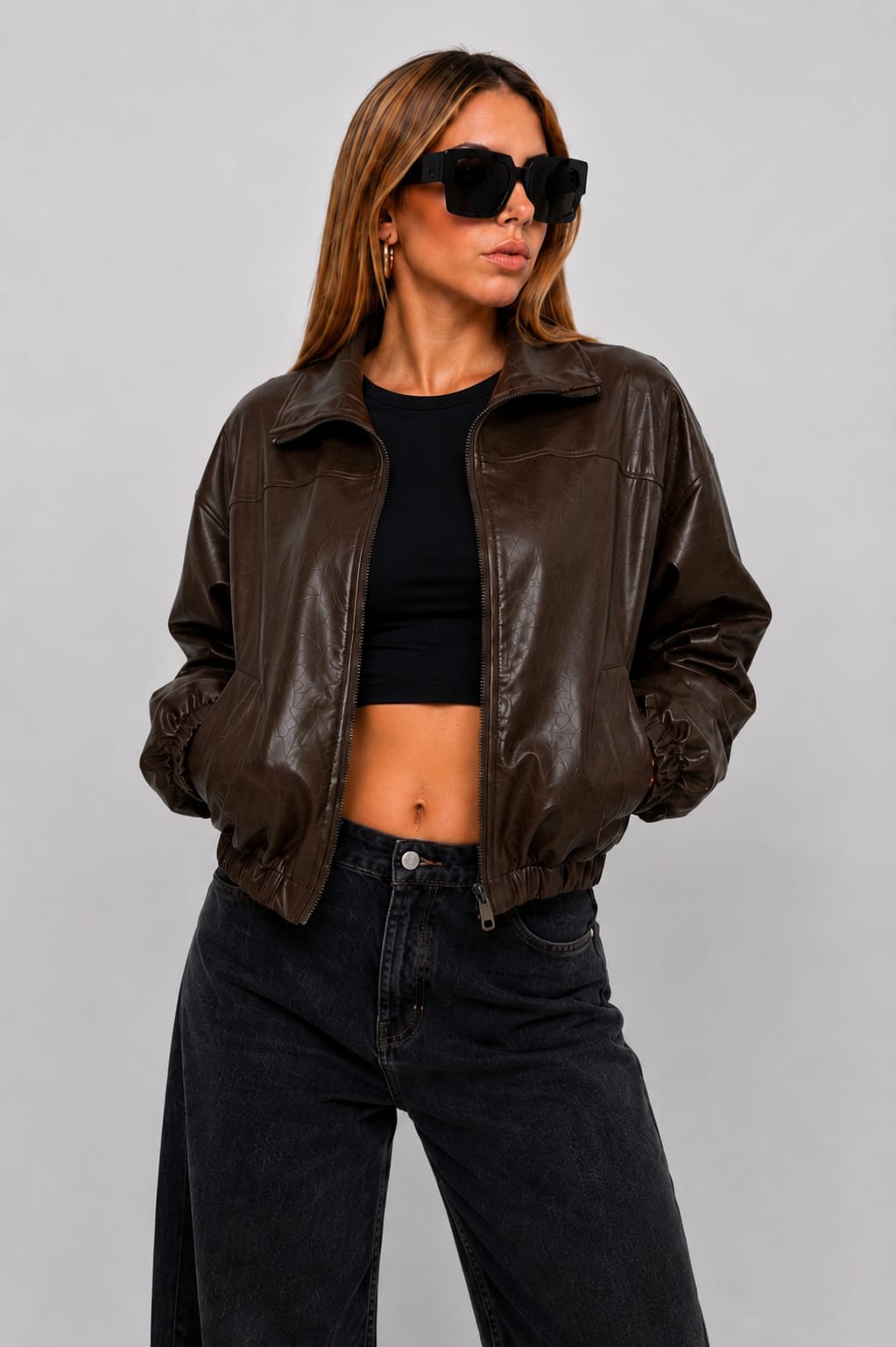 CASACA BOMBER OVERSIZE LOOK CASUAL PARA MUJER - 1