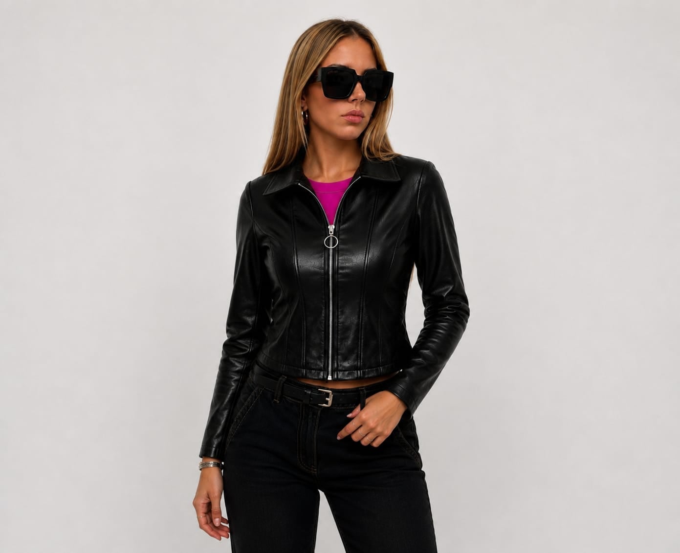 CASACA CENTRO DE CUERINA PARA MUJER - 2