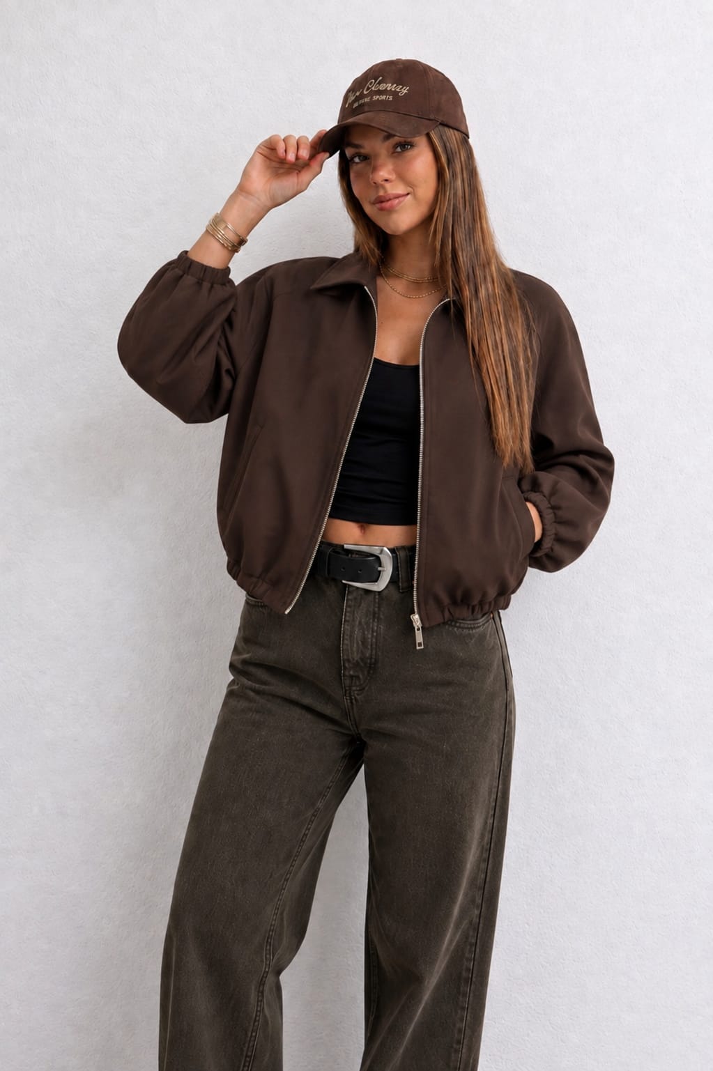 CASACA OVERSIZE ESTILO SUET DE MUJER - 1