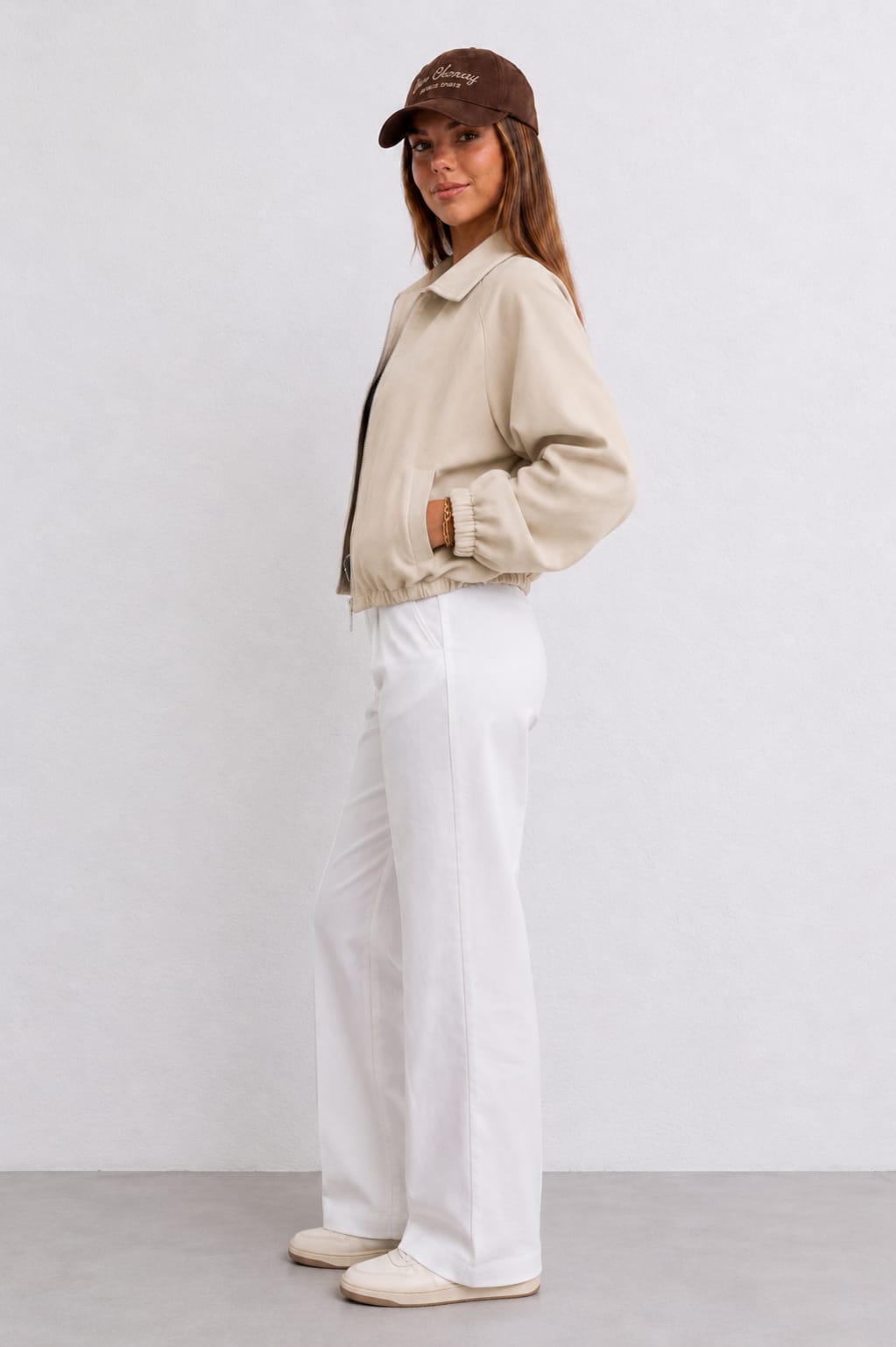 CASACA BOMBER OVERSIZE SUET PARA MUJER - 2