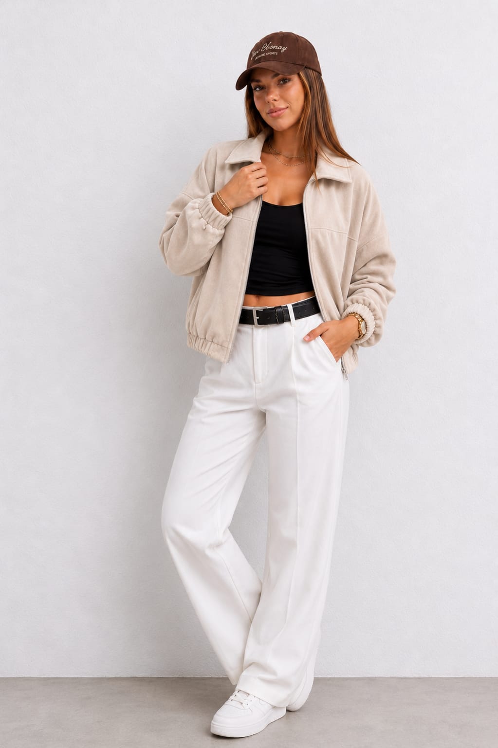 CASACA BOMBER OVERSIZE SUET PARA MUJER - 3