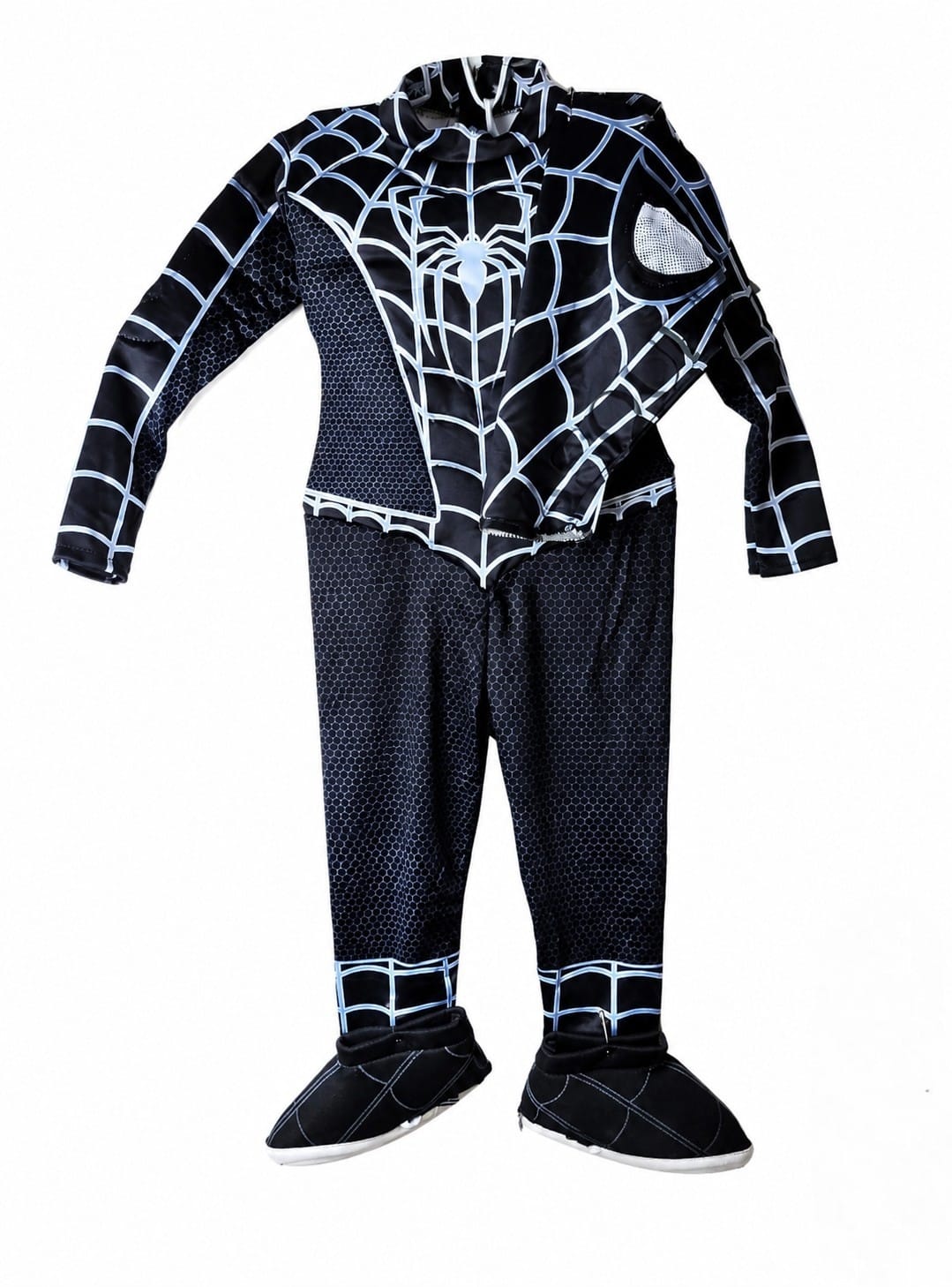 HOMBRE ARAÑA NEGRO CON BLANCO DISFRAZ PARA NIÑOS - 3