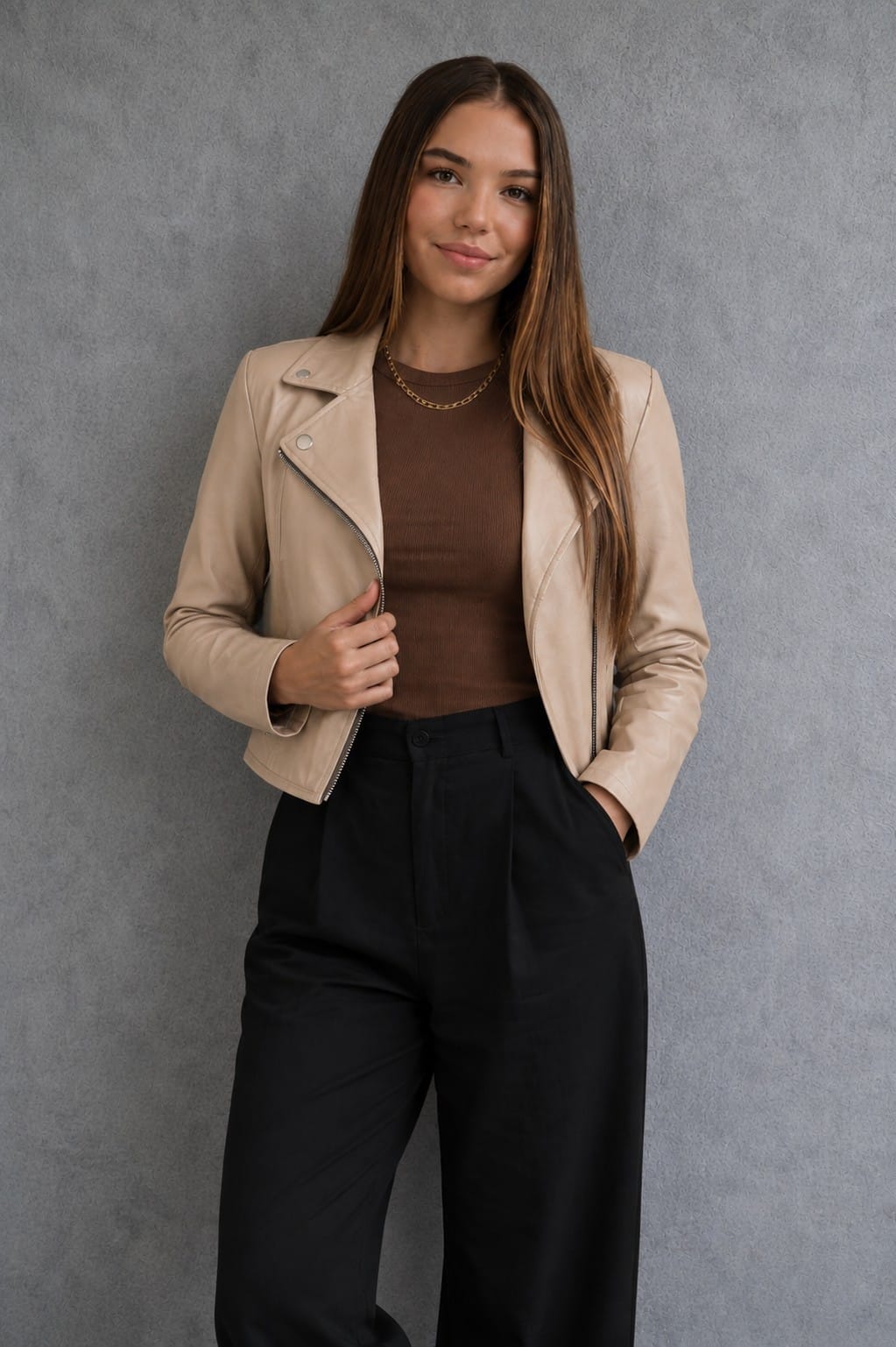 CASACA MODERNA BIKER PARA MUJER - 1