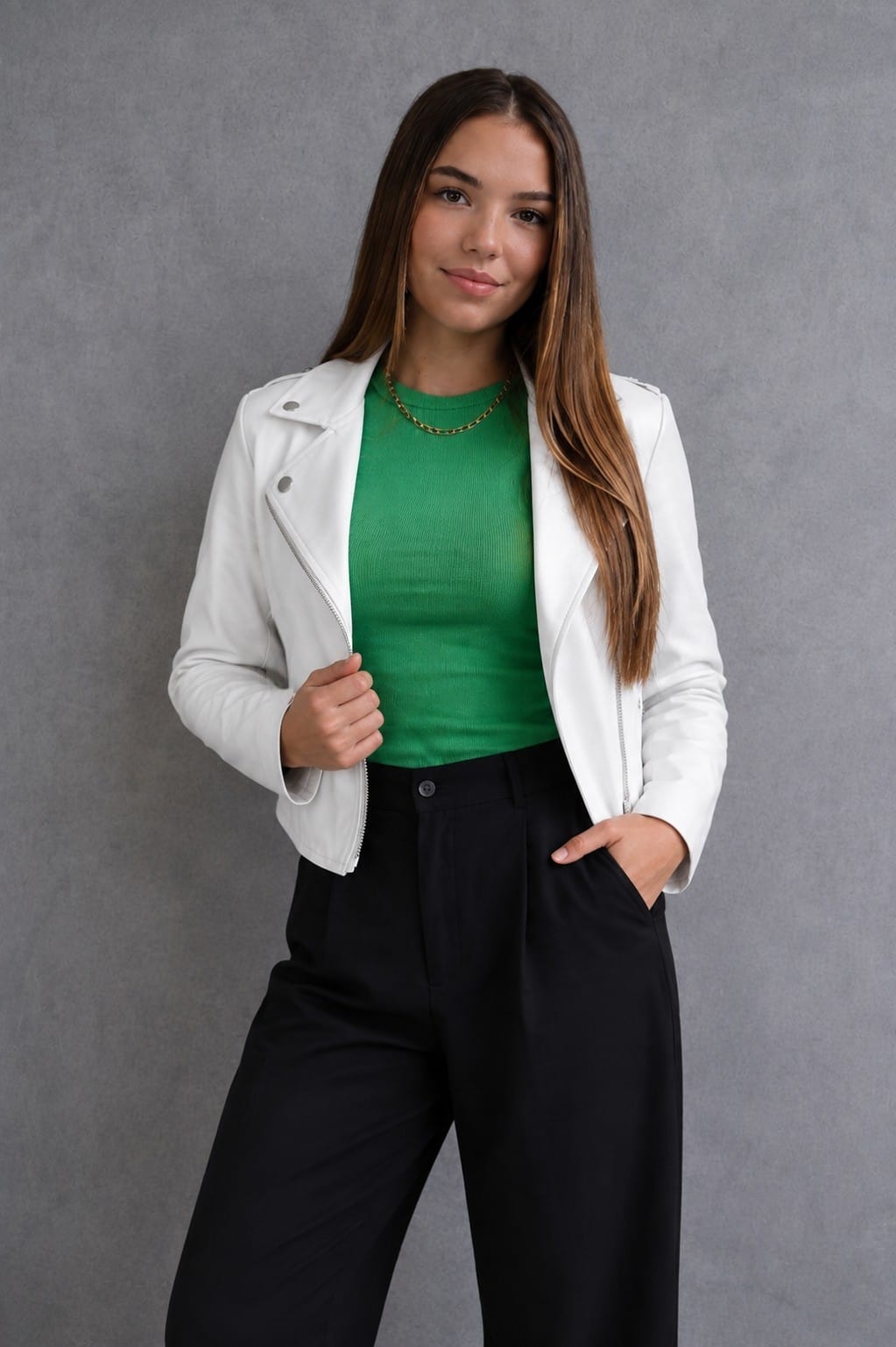 CASACA BIKER DE CUERINA PARA OUTFITS - 1