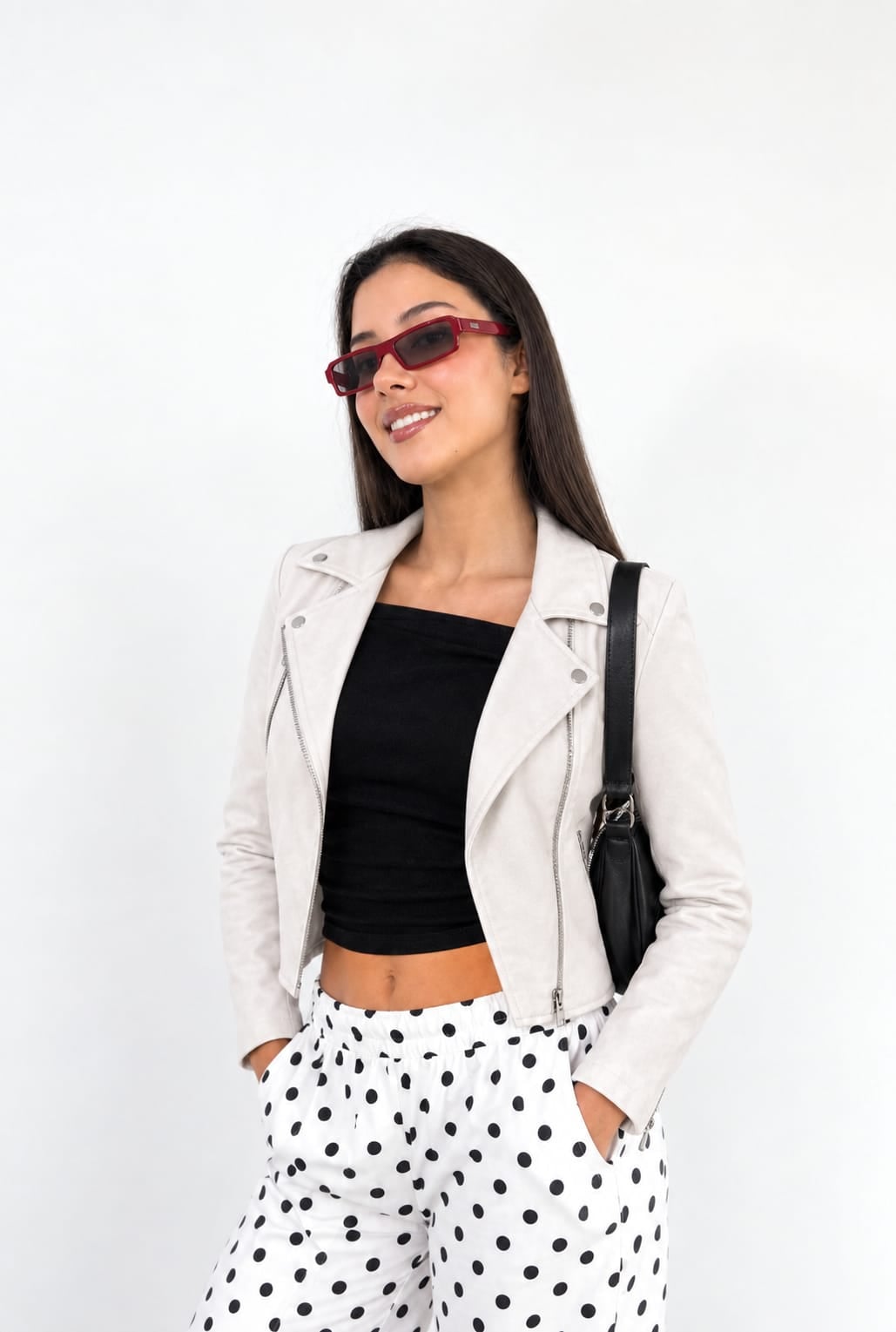 CASACA MUJER CUERINA BIKER ESTILO CASUAL - 2