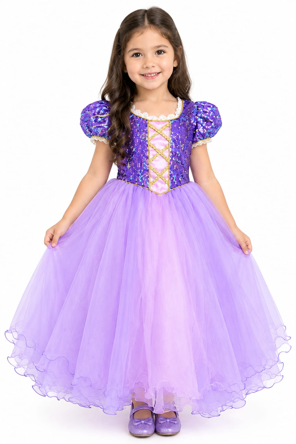 RAPUNZEL DISFRAZ VESTIDO GALA PARA NIÑAS - 1