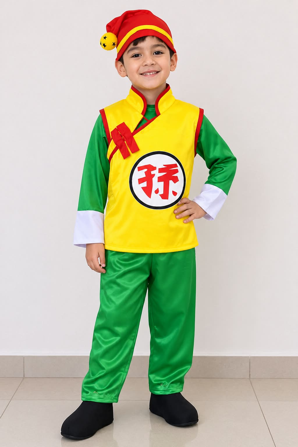 GOHAN VERDE AMARILLO  DISFRAZ PARA NIÑOS FIESTA - 1
