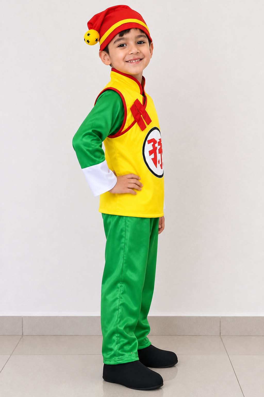 GOHAN VERDE AMARILLO  DISFRAZ PARA NIÑOS FIESTA - 3