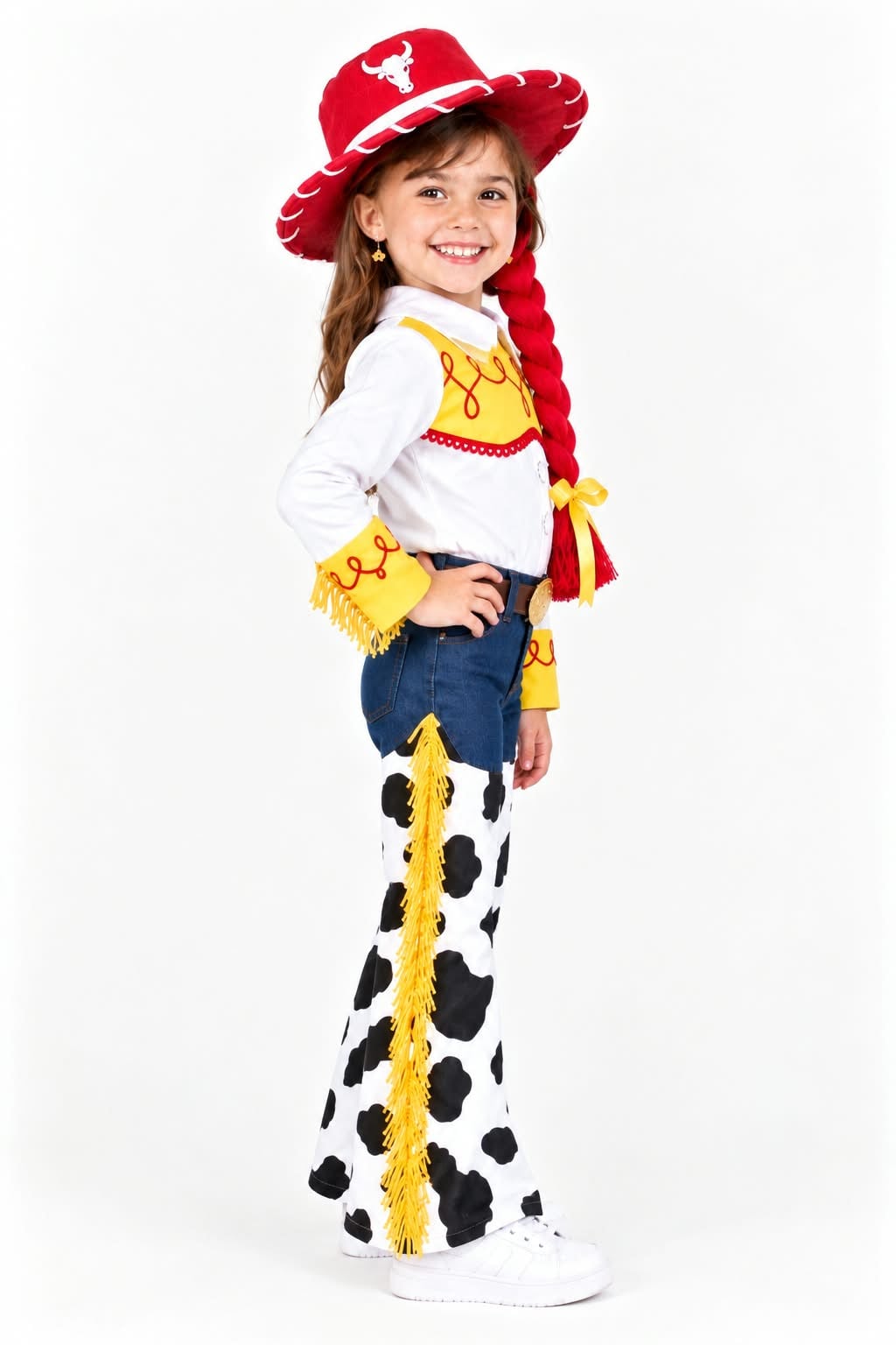 DISFRAZ DE JESSIE CONJUNTO CON TRENZA HALLOWEEN PARA NIÑAS - 2