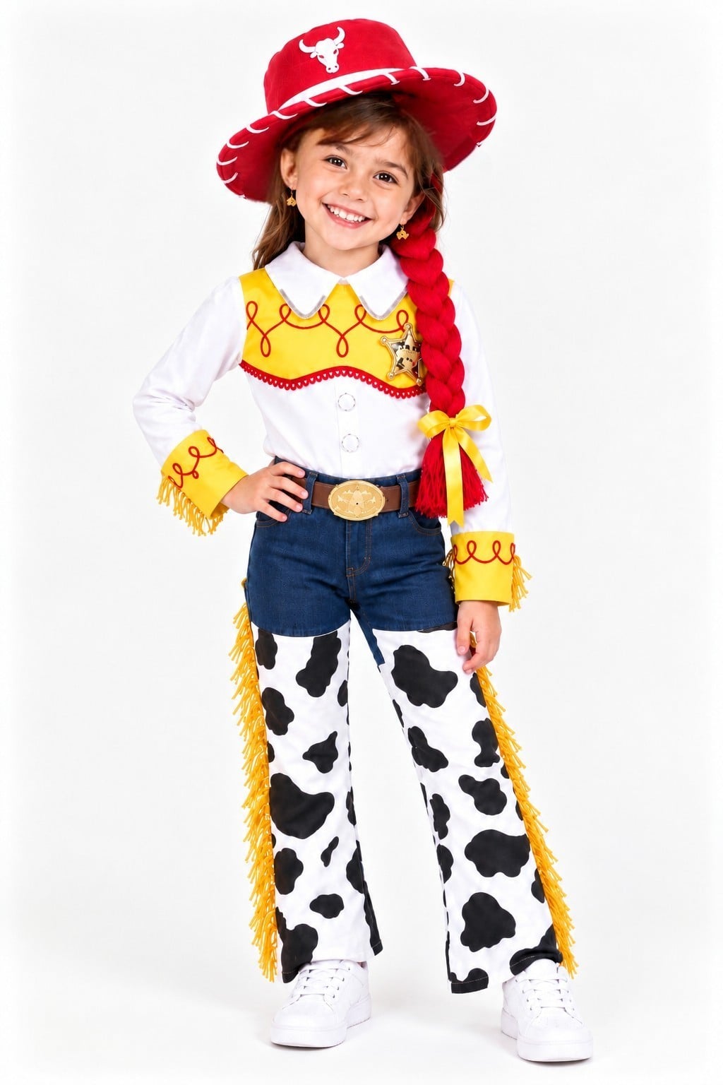 DISFRAZ DE JESSIE CONJUNTO CON TRENZA HALLOWEEN PARA NIÑAS - 3
