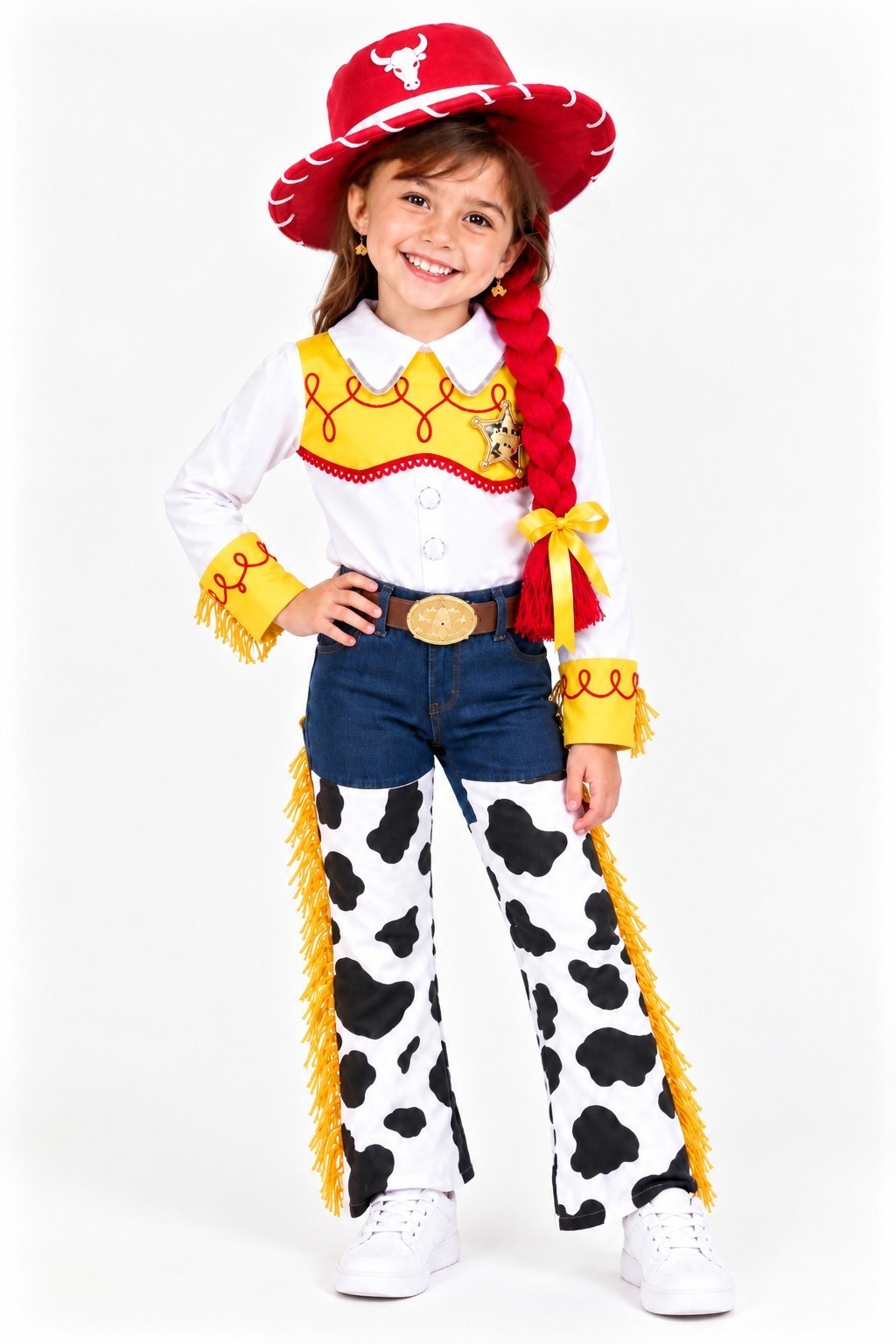 DISFRAZ DE JESSIE CONJUNTO CON TRENZA HALLOWEEN PARA NIÑAS - 3