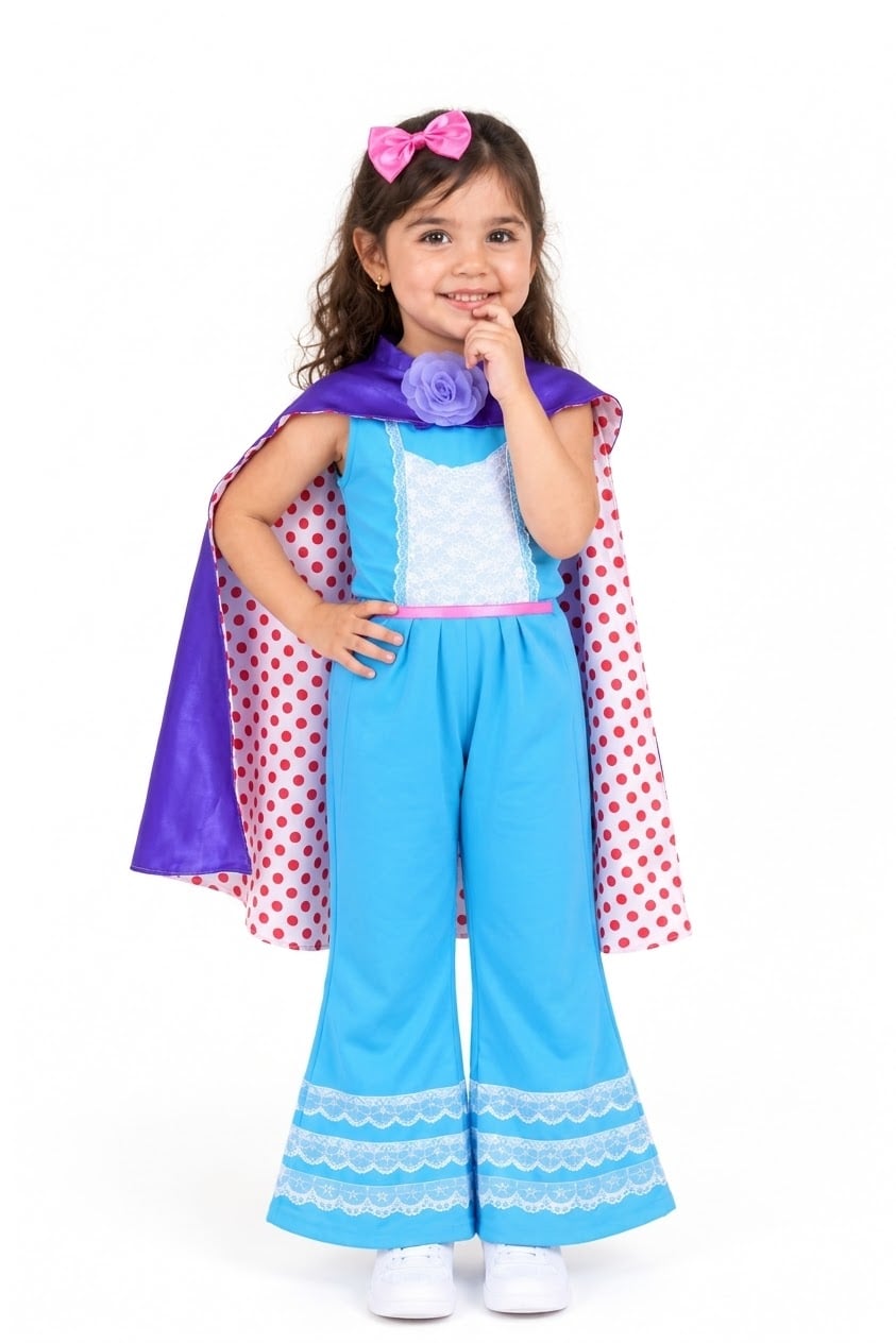DISFRAZ DE BO PEEP PANTALON Y CAPA PARA NIÑAS HALLOWEEN - 2