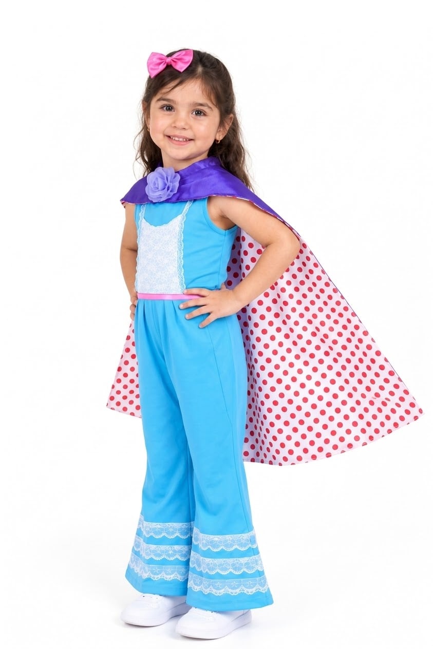 DISFRAZ DE BO PEEP  PANTALON Y CAPA  PARA NIÑAS HALLOWEEN - 3