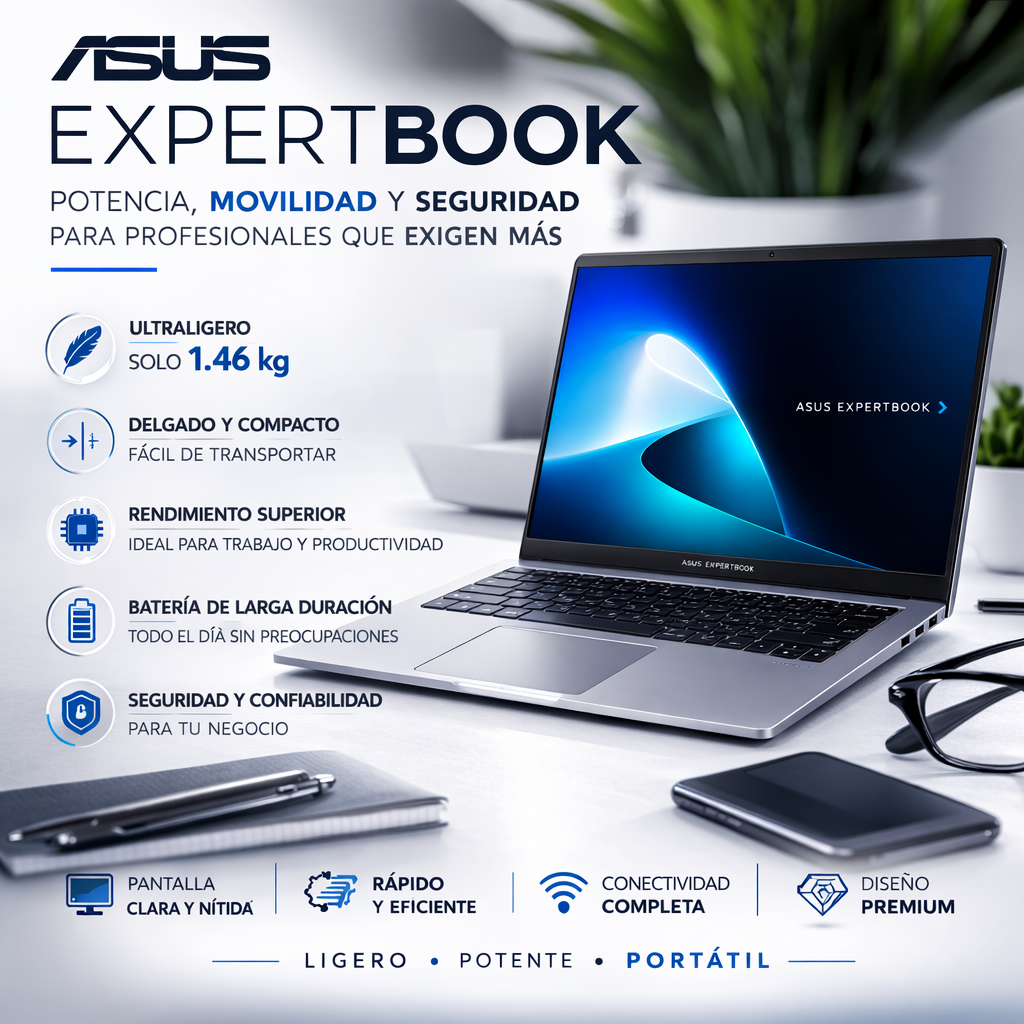 LAPTOP ASUS EXPERBOOK P1503CVA-S71655, PANTALLA 15.6' FHD INTEL CORE I5-13TH, RAM 16GB DDR5 (EXP.32GB) SSD 512GB - 3