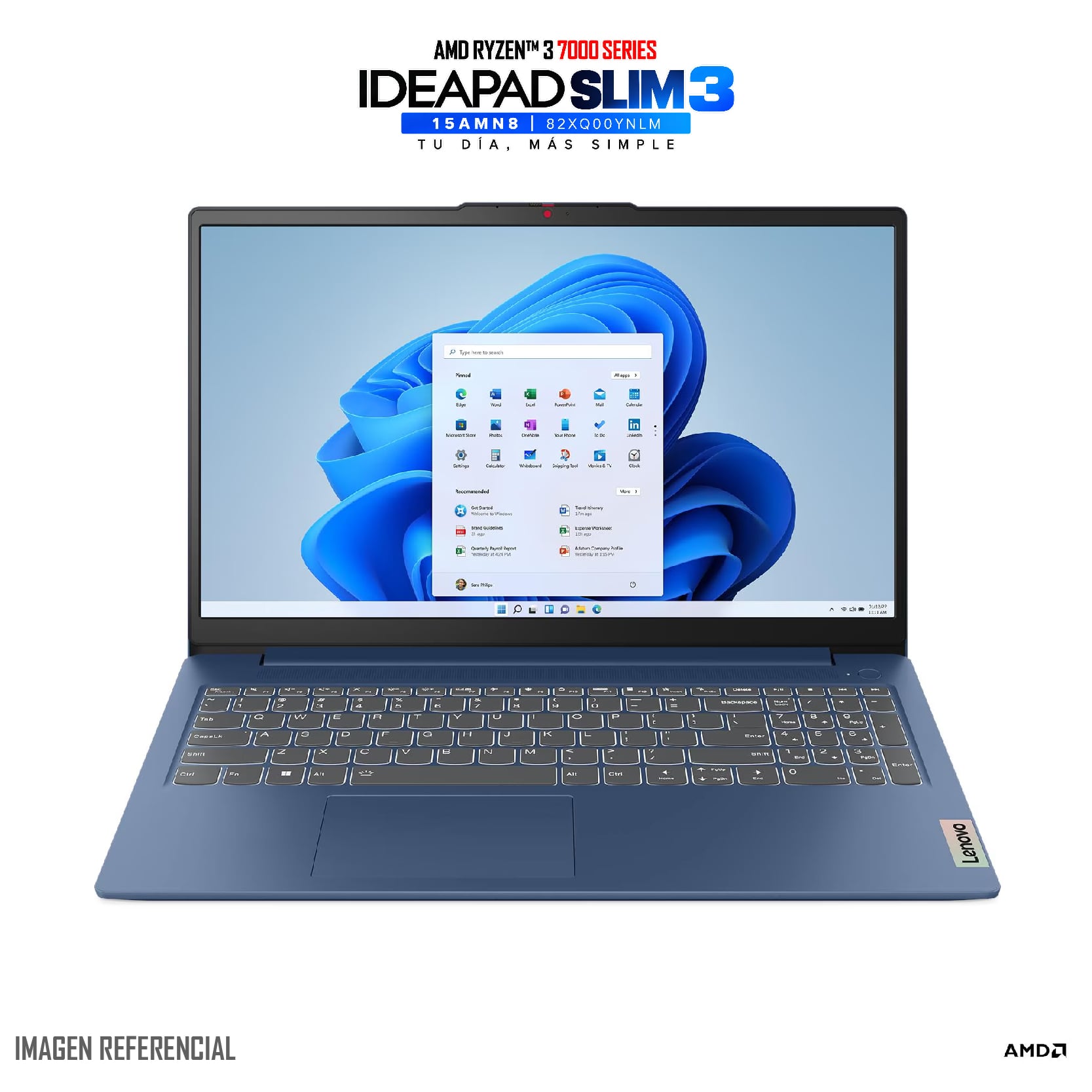 LAPTOP LENOVO IDEAPAD SLIM 3 RYZEN 3 7320U 8GB 512GB SSD 15.6' FHD WIN 11 + MOUSE - 5