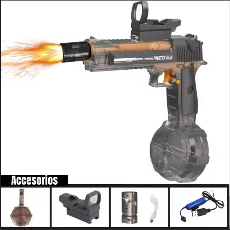 JUGUETE PISTOLA DE AGUA ELÉCTRICA AUTOMÁTICA Y MANUAL - 3