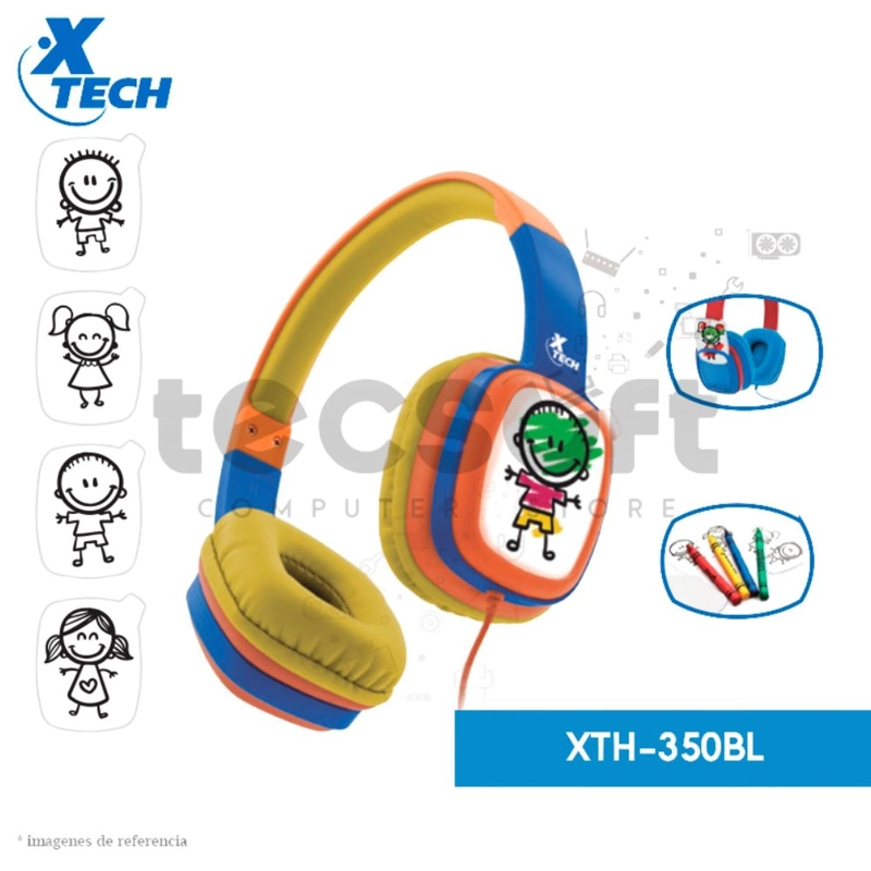 AUDÍFONOS PARA NIÑOS XTECH SOUNDART KID CON LÍMITE DE VOLUMEN XTH-350OR - 3