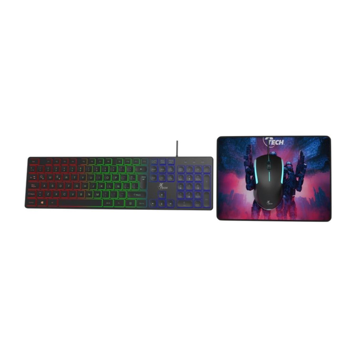 TECLADO + MOUSE+PAD XTECH HASHA GAMING KYBD SPA WRD MOUSE AND MOUSE PAD XTK-535S - 1