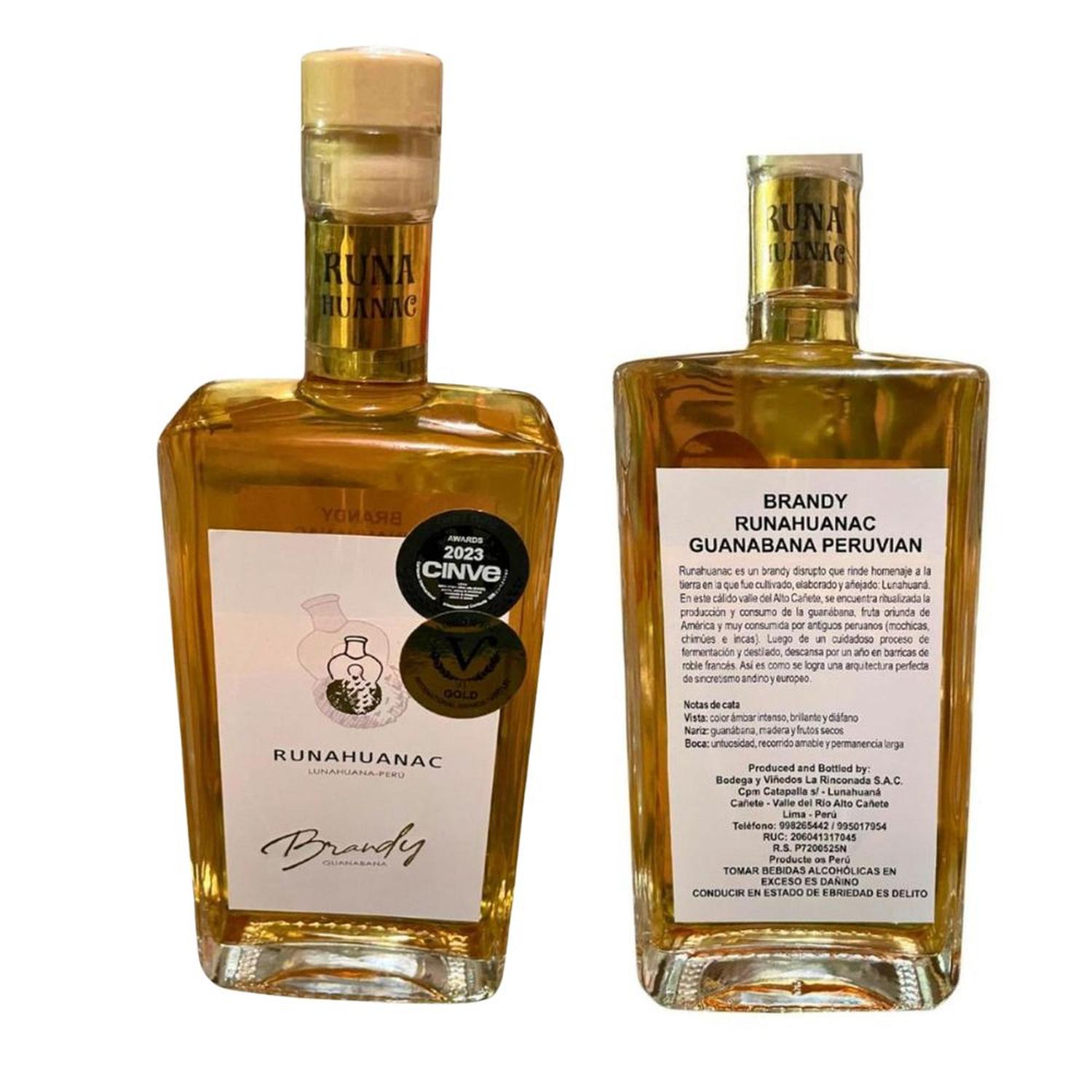 BRANDY DE GUANÁBANA PREMIUM RUNAHUANAC PERÚ 500 ML - DOBLE MEDALLA DE ORO EN EUROPA - 1