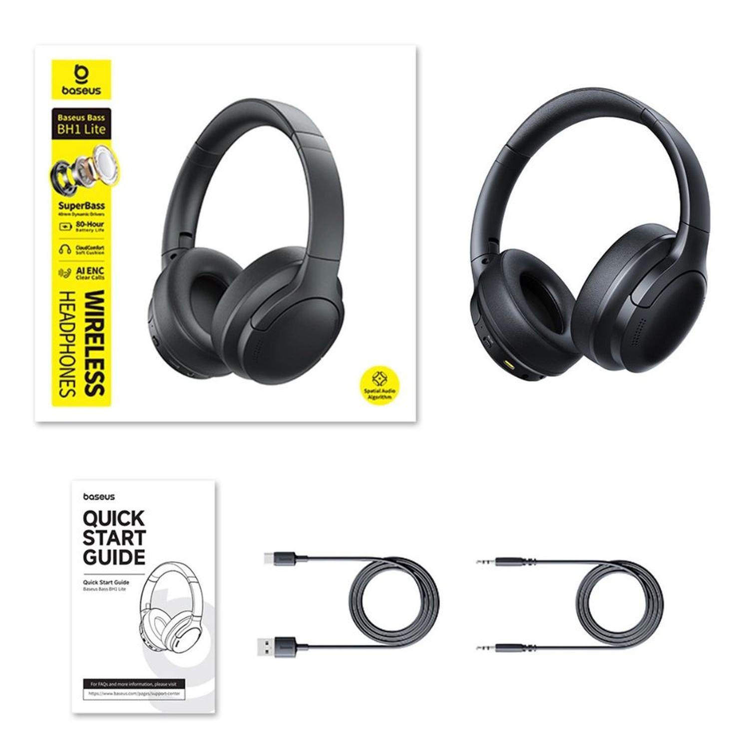 AUDIFONOS INALAMBRICOS BASEUS BH1 LITE HEADPHONES, BATERIA 80 HORAS, SUPERBASS, BLUETOOTH 6, LLAMADA - 6