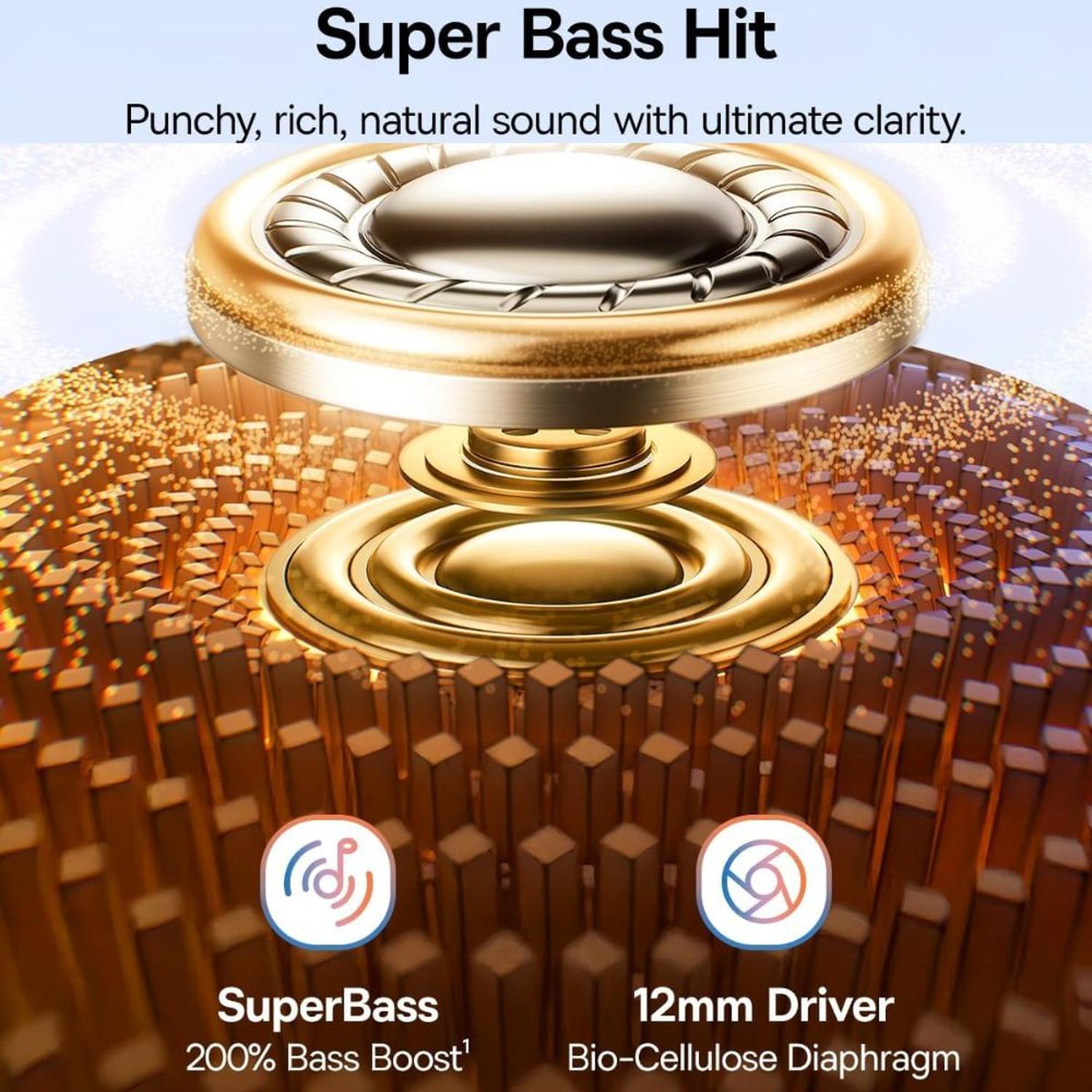 AUDIFONOS INALAMBRICOS BASEUS BC1 CLIP, BATERIA 38 HORAS, 4 MICROFONOS, ERGONOMICO, CONTROL DE GRAVE - 4