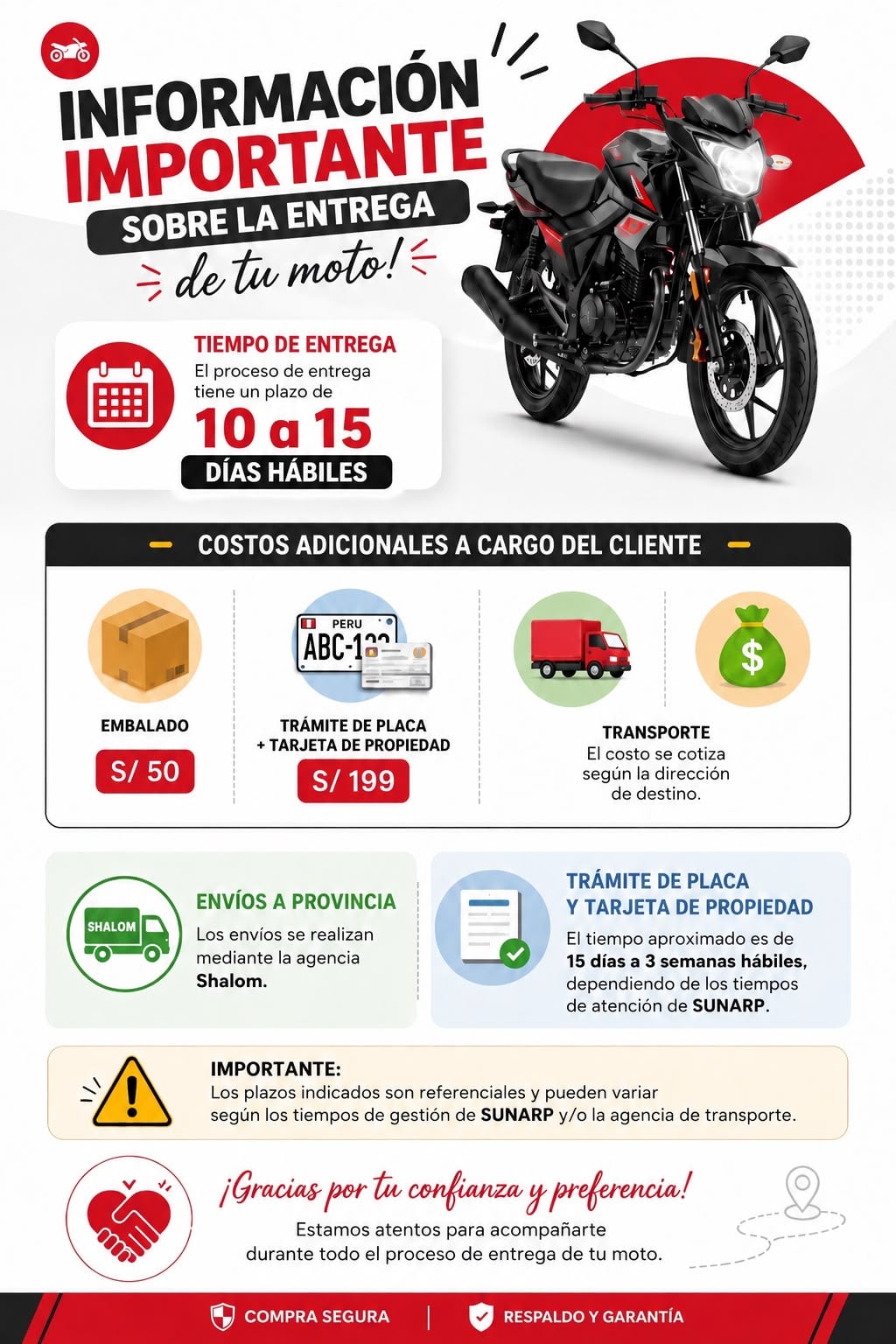 MOTO SONLINK SL110-W10 110 CC 6.4 HP 4 VEL. NEGRO - 6