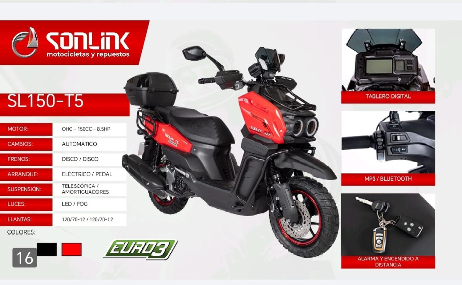 MOTO SONLINK SL150-T5, 150CC AUTOMÁTICO 8.5HP LUCES LED - 5