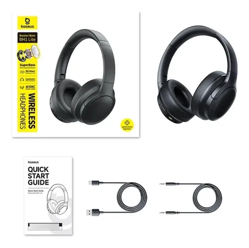 AUDIFONOS BASEUS BH1 LITE (80H) AUDIFONOS BOWIE E 13 (30H) INALAMBRICOS NEGRO - 6