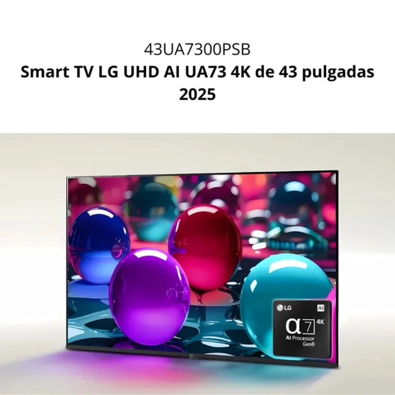 TELEVISOR SMART UHD 43 PULGADAS LG AI 4K 43UA7300PSB 2025 + ANTENA DIGITAL - 8