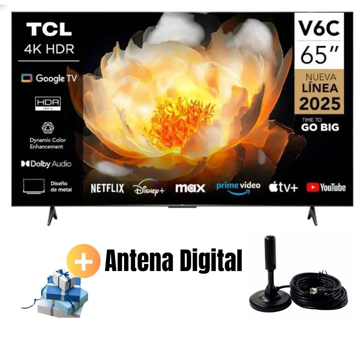 TELEVISOR 65'' TCL GOOGLE TV UHD 4K 65V6C + ANT - 1