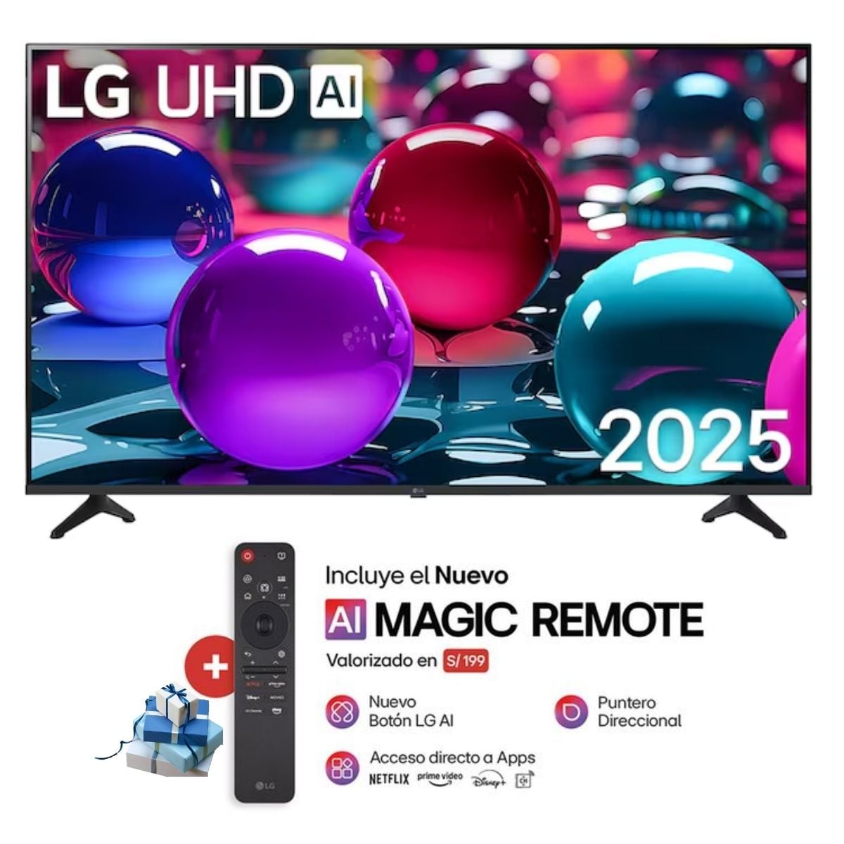 TELEVISOR 65'' LG UHD 4K WEBOS THINQ AI 65UA7300PSB 2025 + MAGIC - 1