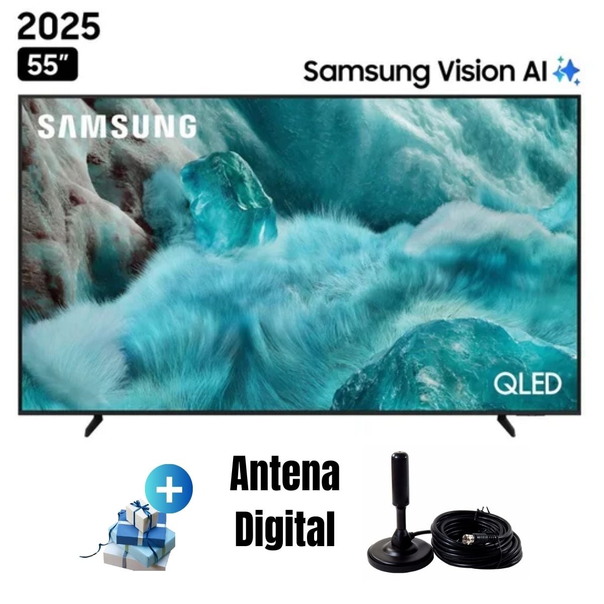TELEVISOR 55'' SAMSUNG QLED UHD 4K VISION AI QN55Q7FAAGXPE 2025 + ANT - 1