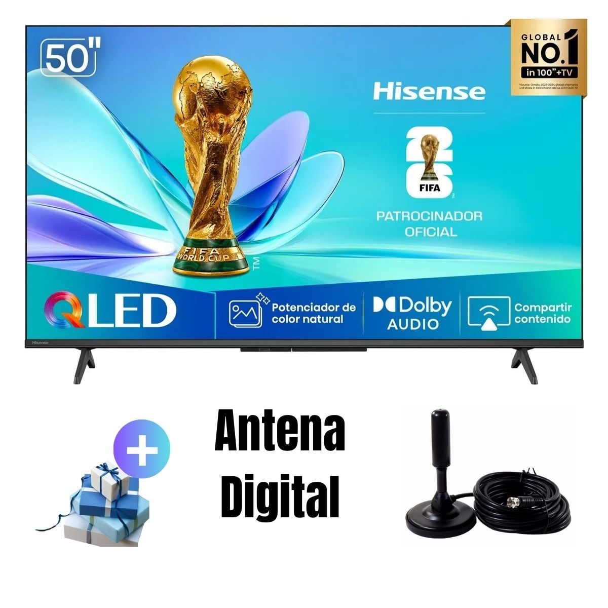 TELEVISOR 50'' QLED FHD HISENSE VIDAA 50Q4SV 2025 + ANT - 1