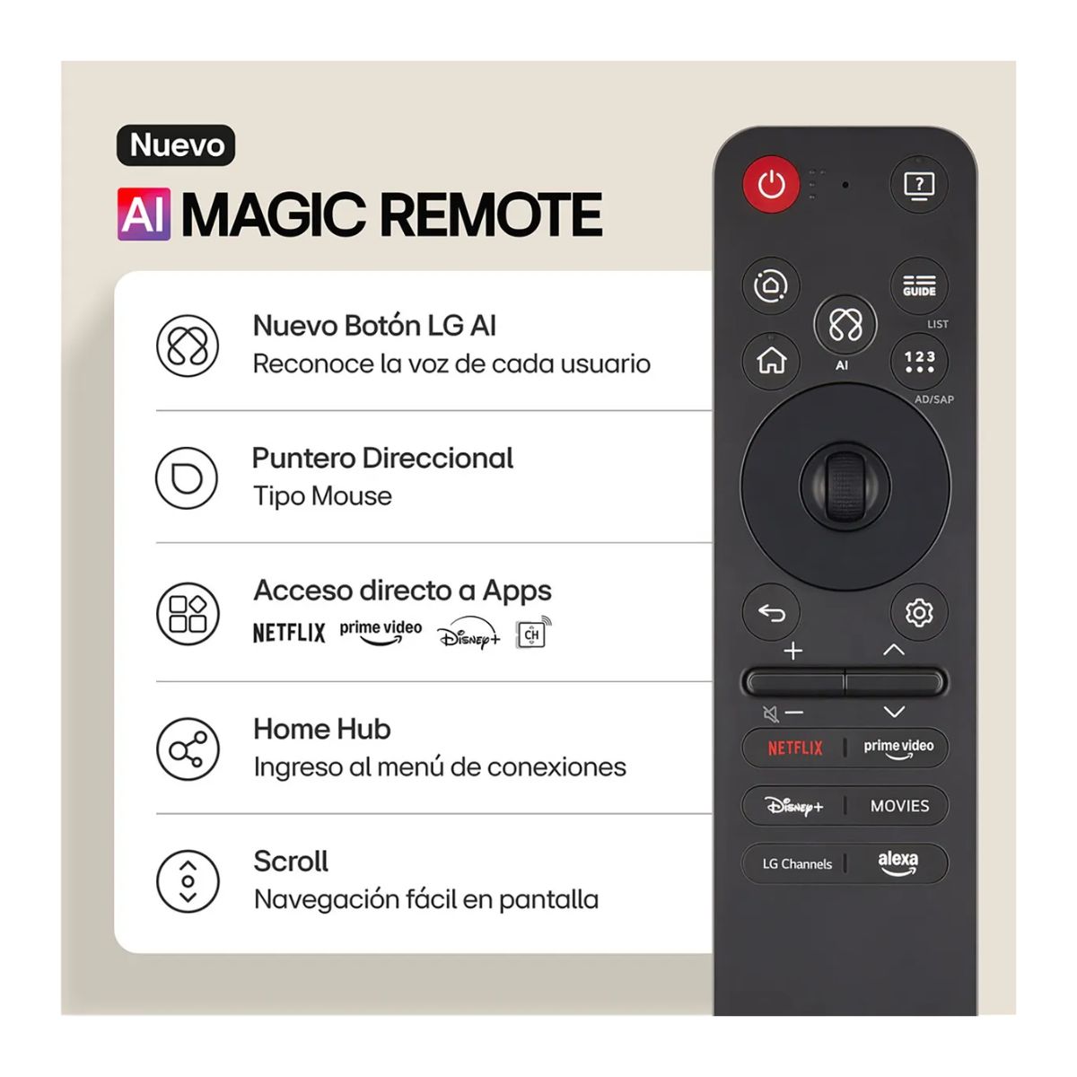 TELEVISOR 75'' LG UHD 4K WEBOS 75UA8050PSA 2025 + MAGIC + ANTENA - 6
